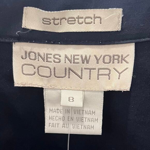 Jones New York Country Women's 8 Black Stretch Shirt Button Down Jacket - Picture 2 of 4